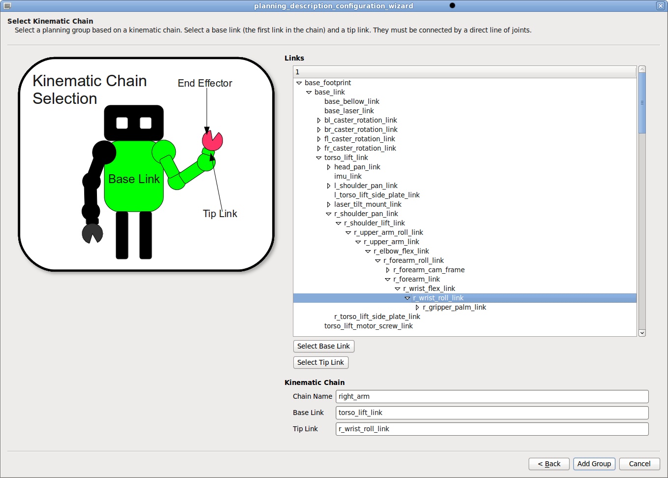 right arm configure