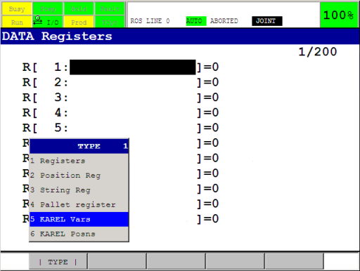 Showing Karel variables for a selected program